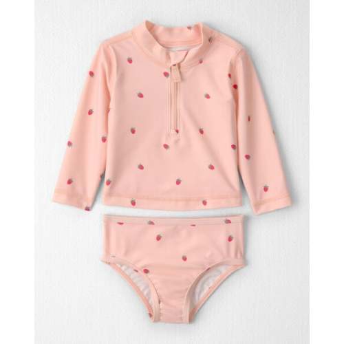 Baby Girl 2-Piece Recycled Rashguard Swimsuit Set in Strawberry Print - Little Planet | Carter's