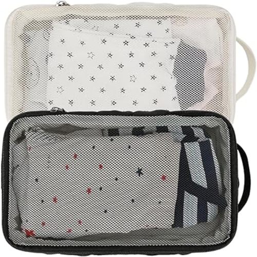 Baby Diaper Bag Organizer Pouches - 2 Pack Waterproof Pod Hanging Diaper Bag Mesh Bag Reusable, Washable or Baby Cloth Diapers (Black&White)