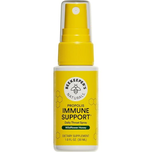 Propolis Throat Spray by Beekeeper's Naturals - 95% Bee Propolis Extract, Natural Immune Support & Sore Throat Relief - Antioxidants, Keto, Paleo, Gluten-Free (1.0 oz)(Pack of 1)