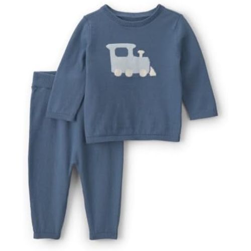 Carter's Carter's Baby Boys' 2-piece Sweater Knit Set Blue Train Intarsia