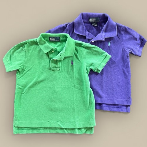 Vintage Polo Ralph Lauren Shirt Kids 3T Short Sleeve Pony 90s Lot Y2K Green Purple
