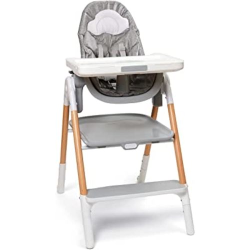 Skip Hop Baby High Chair 2-in 1 Convertible High Chair, Sit-to-Step, Grey/White