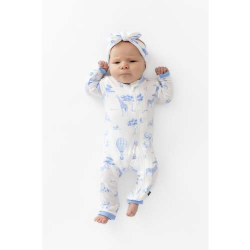 Zippered Romper in Toile Safari
