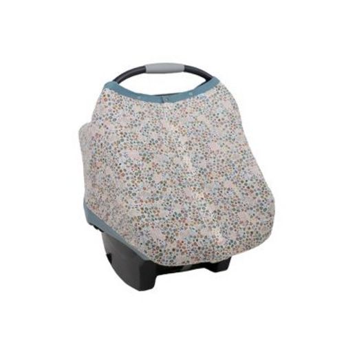 Little Unicorn Cotton Muslin Car Seat Canopy - Pressed Petals: Baby Gear Accessory, 0.5 lbs, 26" x 17"