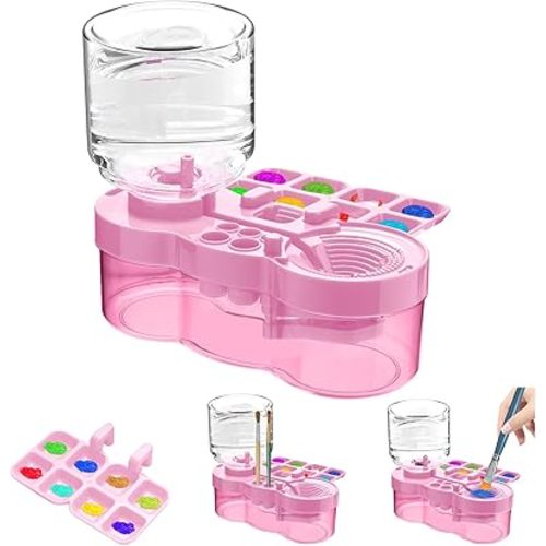 2025 Upgraded Paint Brush Cleaner Tool,Brush Rinser Cup Painting Running Water Circulation Art Supplies for Acrylic,Watercolor and Water Based Creative Gift for Adult Artist Beginners Kids