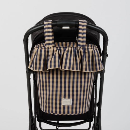 Vichy Basket - Navy + Caramel · Minicoton