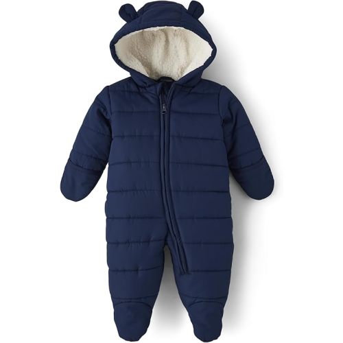 The Children's Place Unisex-Baby And Newborn Fleece Hoodie Zip-front Snowsuit Bunting