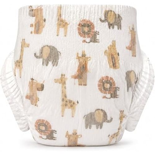Little Me Baby Diapers | Vintage Rose, Puppy & Safari Prints | Sizes 1–4 | Soft, Absorbent & Gentle on Skin | 20–25 Count (Safari, Size 3, 22, Count)