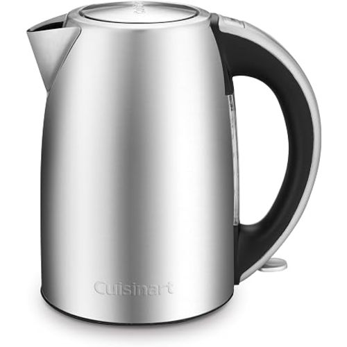 Cuisinart 1.7-Liter Electric Kettle, Cordless Electric Tea Kettle, 1500-Watts for Fast Heat-Up of Water, Stay Cool Nonslip Handle, Auto Shutoff, Removable Filter, JK-17P1, Stainless Steel