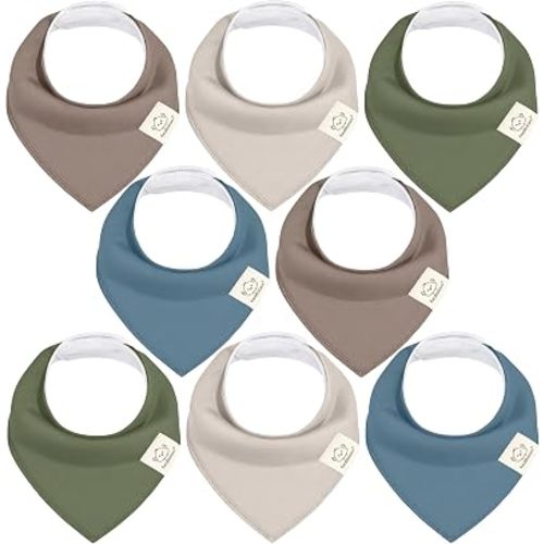 KeaBabies 8pk Organic Baby Bandana Bibs for Drooling and Teething, Atlas