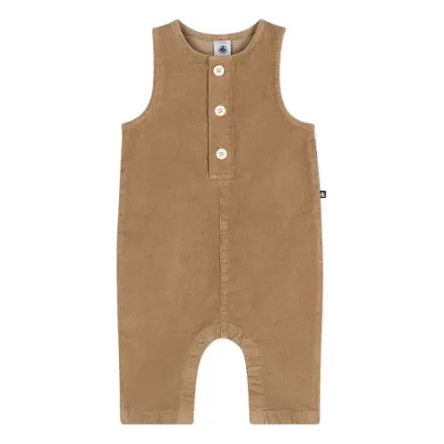Petit Bateau - Ribbed overalls - Beige | Smallable