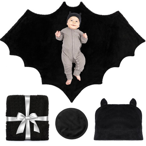 Gothic Baby Bat Swaddle Blanket Gift Set - Bumba Kids