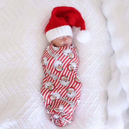 Santa Claus Lane Personalized Swaddle Blanket