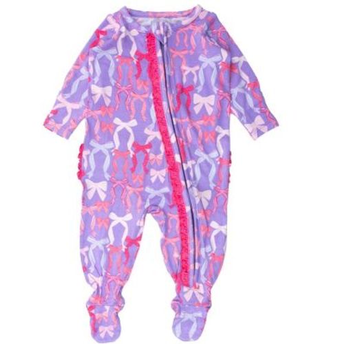 Rufflebutts Softsnooze Baby Girls Ruffle One Piece Footie Pajama