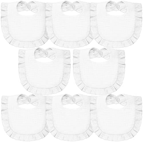 Lictin 8-Pack Muslin Baby Bibs - Bandana Drooling and Teething Bibs, Unisex Cotton