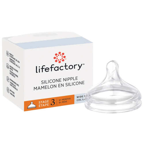 Wide Neck Silicone Nipple Stage 3 for 8oz Baby Bottles - 1pc