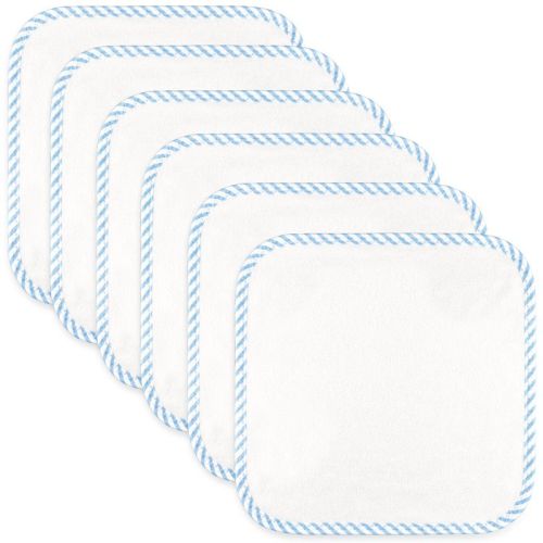 Baby Washcloths, Organic Rayon From Bamboo 6 Pack By Comfy Cubs (blue)