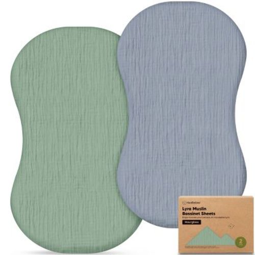 KeaBabies Baby Bassinet Sheets Girls, Boys, 2-Pack Lyra Muslin Bassinet Fitted Sheets for Halo Bassinest Swivel Sleeper, 30x18 Hourglass