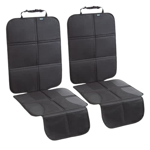 JOYSKY Car Seat Protector, 2 Pack Seat Protectors for Under Child Carseats with Thick Padding and Waterproof 600D Oxford, Automotive Seat Cover Pad Protects Your Vehicle Leather Interior