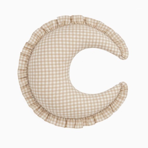 Beige White Gingham Cotton Soft Snuggle Me Nursing Pillow Zipper Cover - Breastfeeding Pillow -  Nursing Cover - Breastfeeding Pillow Coverj