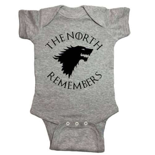 Game of Thrones Baby Onesie "The North Remebers" Bodysuit Baby Clothes