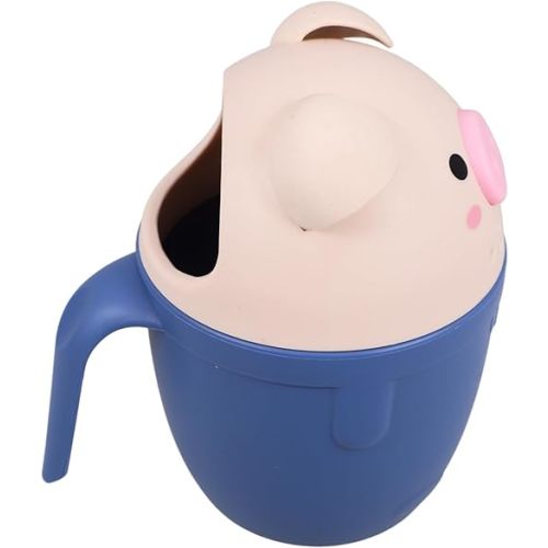 BESPORTBLE Cute Pig Baby Bath Rinse Cup for Kids Thickened Cartoon Bathing Spoon Bath Water Scoop for Rinsing Hair Baby Shower Supplies