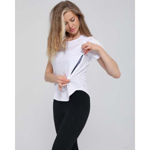 The Mira Running Nursing Tee (Blanc) – Sweat & Milk