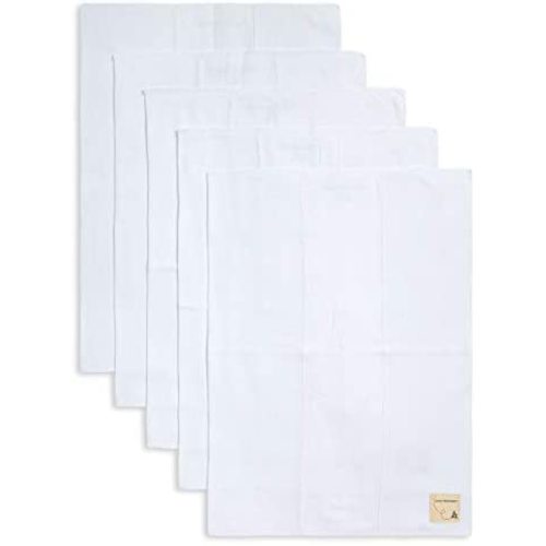 Burt's Bees Baby - Burp Cloths, 5-Pack Extra Absorbent 100% Organic Cotton Burp Cloths, Cloud White Solids