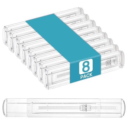 Vtopmart 8 Pack Shallow Drawer Dividers, 2.36" High 12.67"-21.14" Adjustable Expandable Kitchen Drawer Organizer, Clear Plastic Organizer Separators for Flatware, Utensil, Cutlery, Underwear, Clothes
