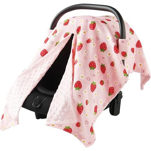 Baby Car Seat Cover, Minky Infant Carseat Covers with Snap Peekaboo Opening