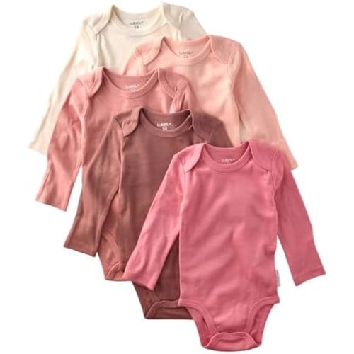 Butterblu Blake 5-Pack Long Sleeve Bodysuits 100% Organic Cotton, Unisex