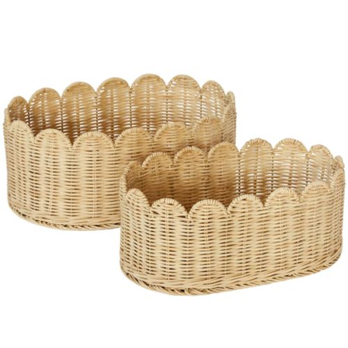 Belle scalloped wall storage basket, Handmade & Natural by BEBE BASK® – BEBE BASK