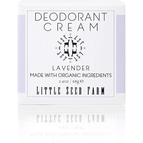 Little Seed Farm All Natural Deodorant Cream - Lavender - Aluminum Free Deodorant for Women or Men, Net Wt. 2.4oz | 68g