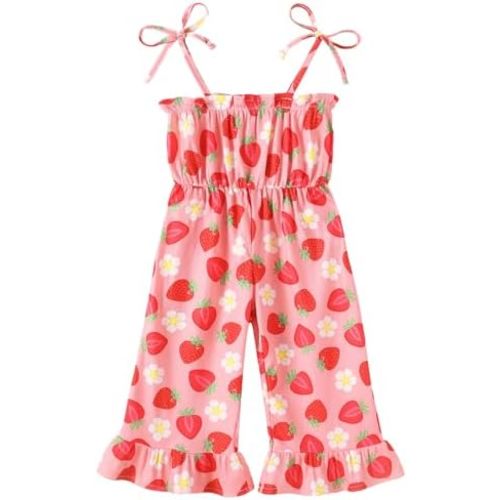 Happy Town Toddler Girls Sleeveless Romper Jumpsuit One Piece Long Pant Romper Summer Outfits