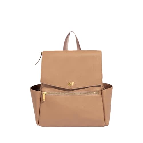 Freshly Picked Mini Diaper Bag II Backpack – Premium Vegan Leather Small Baby Bag with Changing Pad, Compact, Lightweight & Stylish for Moms On-the-Go, Fig