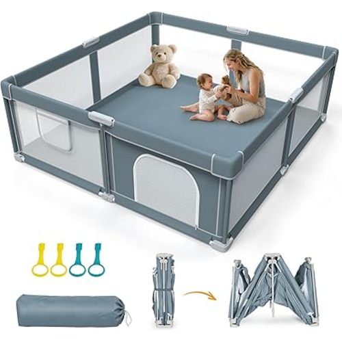Foldable Baby Playpen - 71"×79" Collapsible Playpen for Babies and Toddlers
