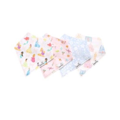 Baby Girls' Disney Princess Bandana Bib, 4-Pack Set