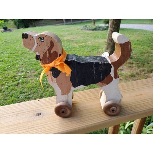 Wooden Beagle Push Toy