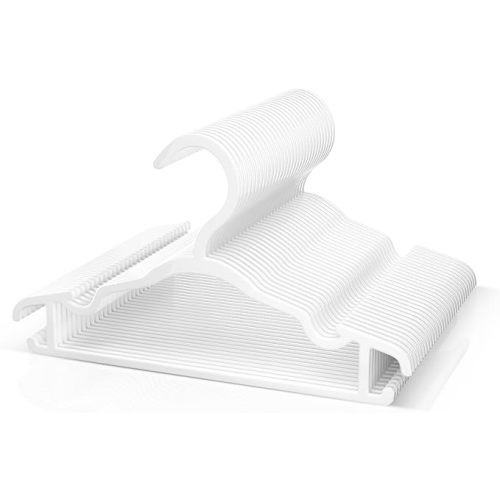 Baby Hangers Kids Plastic Hangers for Closet Non-Slip Toddler Hanger for Infant Child Clothing, Small Children Hanger Ideal for Boys and Girls Closet Pants Coats Skirts - 30 Pack, White