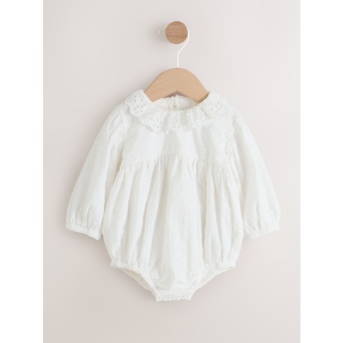 White Baby Bloomer Romper (0mths-2yrs)