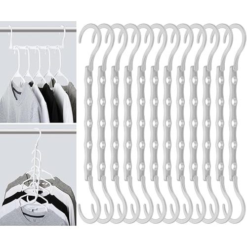 Mr. Pen- Space Saving Hangers for Clothes, 12 pcs, Black | Plastic Multi Clothes Hangers Space Saving, 5 Slots, 360° Rotating Hooks