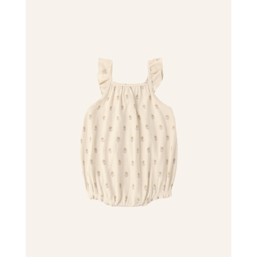 RIBBED RUFFLE ROMPER - 6-12m / buttercup