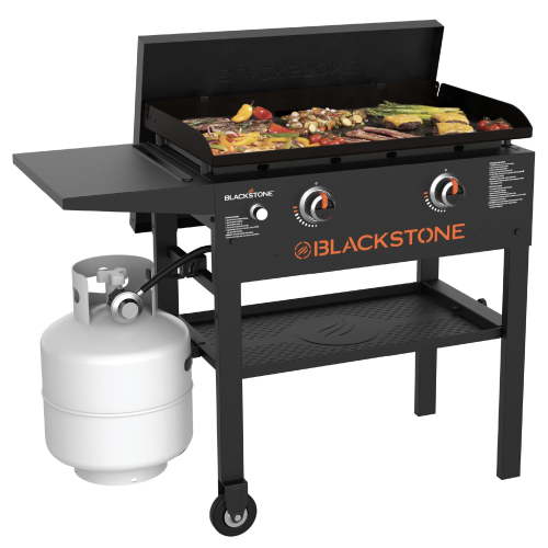 Blackstone Original Outdoor Griddle, 2-Burner 28" Flat Top Grill with Hard Cover, Black