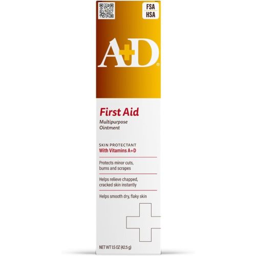 A+D First Aid Healing Ointment - Moisturizing Skin Protectant for Dry Cracked Heels, Elbows, Hands and Lips - Use After Hand Washing, Packaging May Vary, Multicolor – 1.5 oz Tube