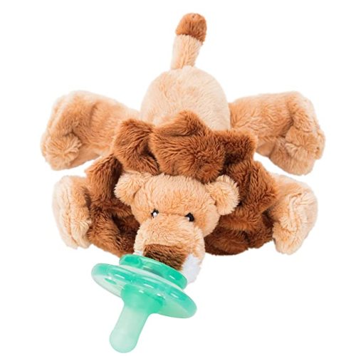 Nookums Paci-Plushies Buddies - Lion Pacifier Holder - Adapts to Name Brand Pacifiers, Suitable for All Ages, Plush Toy includes Detachable Pacifier - Leo the Lion