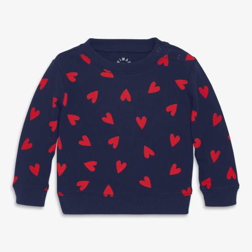 Baby sweatshirt in confetti hearts