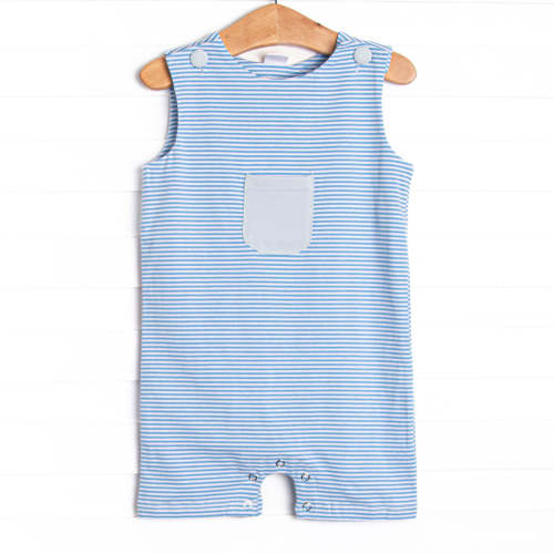 Noah Pocket Jon Jon, Light Blue and Medium Blue Stripe – Stitchy Fish