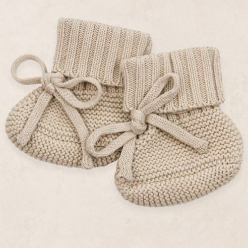 Knit Booties - Tan