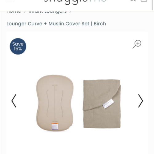 Lounger Curve + Muslin Cover Set | Birch