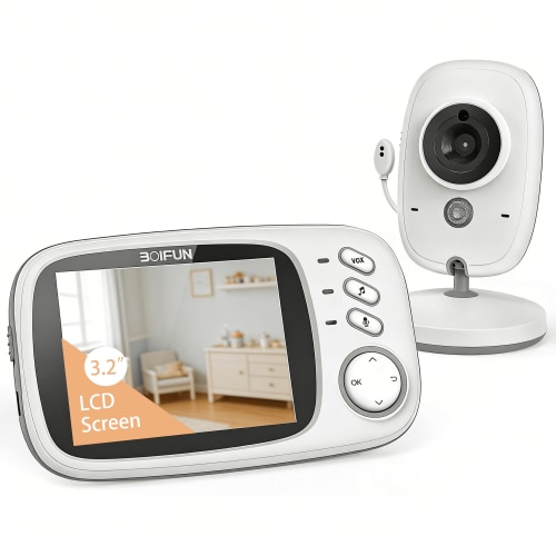 Free Shipping! BOIFUN Baby Monitor with Camera and Audio, 3.2-inch HD Screen, Night Vision, Secure 2.4GHz Connection